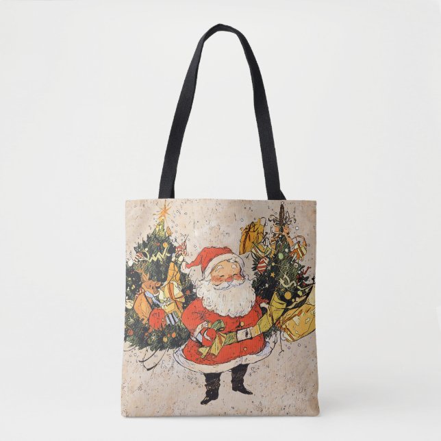 Bolsa Tote Árvores de Natal papais noeis (Frente)