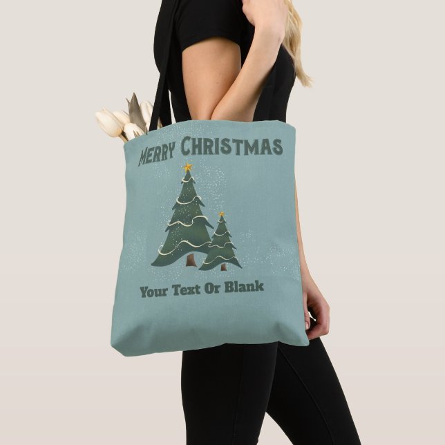 Bolsa Tote Árvores de Natal Vintage (Close Up)