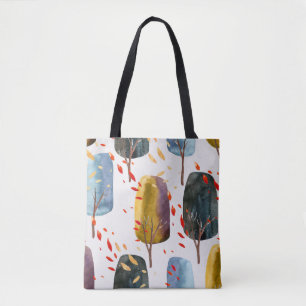 Bolsa Tote Árvores do outono: Cores d'água pintadas à mão