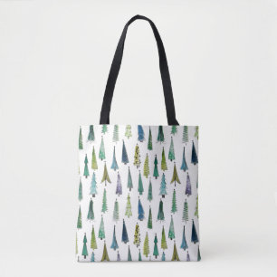 Bolsa Tote Árvores Evergreen Feriadas de inverno