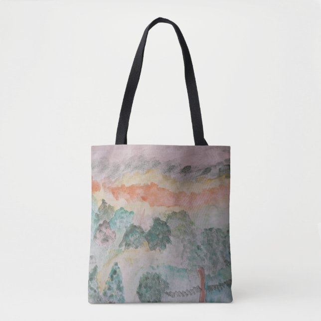 Bolsa Tote Árvores Na Banheira De Banho (Frente)