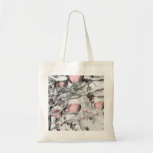 Bolsa Tote Árvores Neves Vintage com desenho de ornamentos