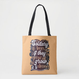 Bolsa Tote Árvores solitárias, se crescem, crescem fortes