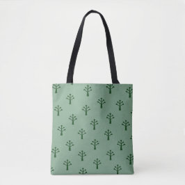 Bolsa Tote Árvores Verdes Minimalistas