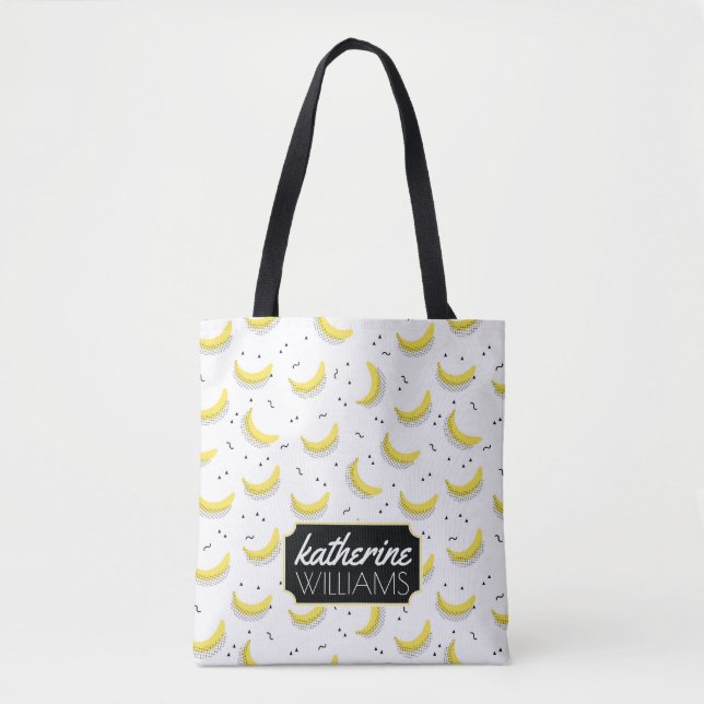 Bolsa Tote As bananas geométricas | adicionam seu nome (Frente)