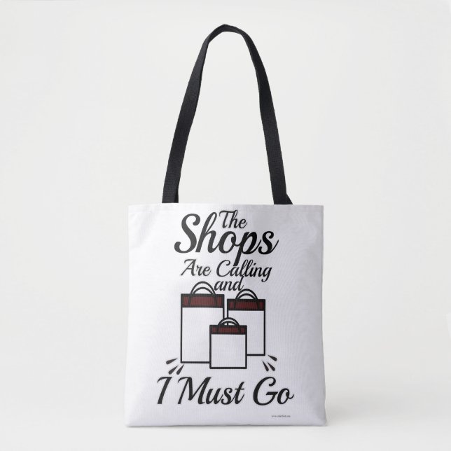 Bolsa Tote As Compras Estão Chamando O Legal Slogan De Compro (Frente)