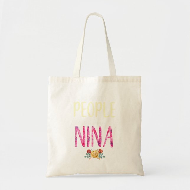 Bolsa Tote As Crianças Me Chamam Nina Flores Florais (Frente)