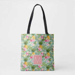 Bolsa Tote As flores & os abacaxis tropicais   adicionam sua