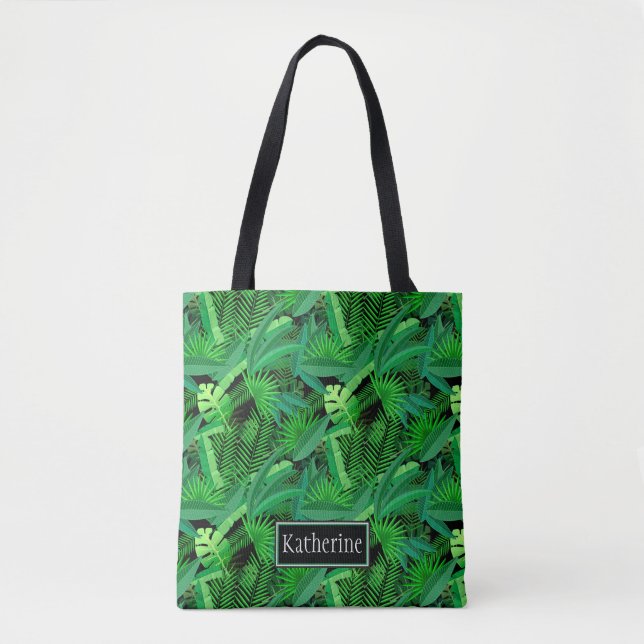 Bolsa Tote As folhas de palmeiras tropicais | adicionam seu (Frente)