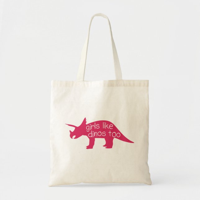 Bolsa Tote As meninas gostam da sacola de Dinos demasiado - (Frente)