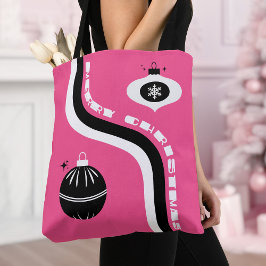 Bolsa Tote As Mulheres De Natal Rosa E Negra Brincadeiras Sur