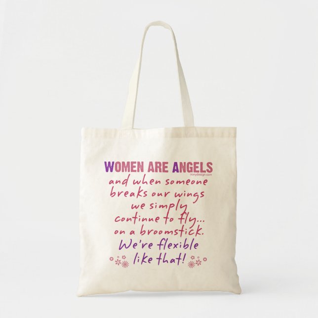 Bolsa Tote As mulheres são poema engraçado dos anjos (Frente)