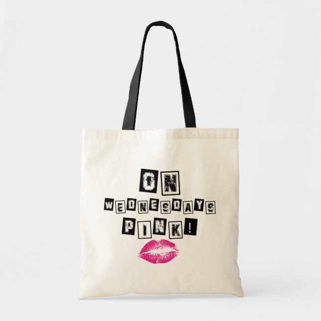 Bolsa Tote Às quartas-feiras Vestimos Saco Rosa (Frente)