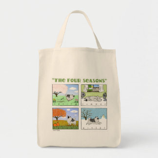Bolsa Tote As Quatro Estações de um Keeshond