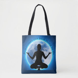 Bolsa Tote "Às vezes a melhor coisa a fazer" Blue Moon Yoga