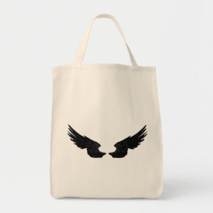 Bolsa Tote Asas Anjos Pretos Falsos