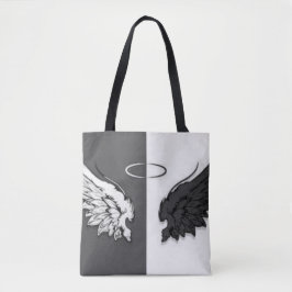 Bolsa Tote Asas pretas e brancas
