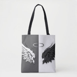 Bolsa Tote Asas preto e branco 