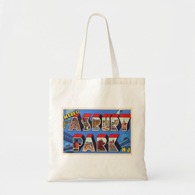 Bolsa Tote Asbury Park New Jersey NJ - Letra grande (Frente)