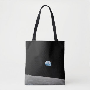 Bolsa Tote Ascensão Da Terra Acima Do Horizonte Lunar.
