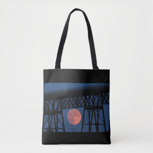 Bolsa Tote Ascensão de Lua sob a Ponte Walkway
