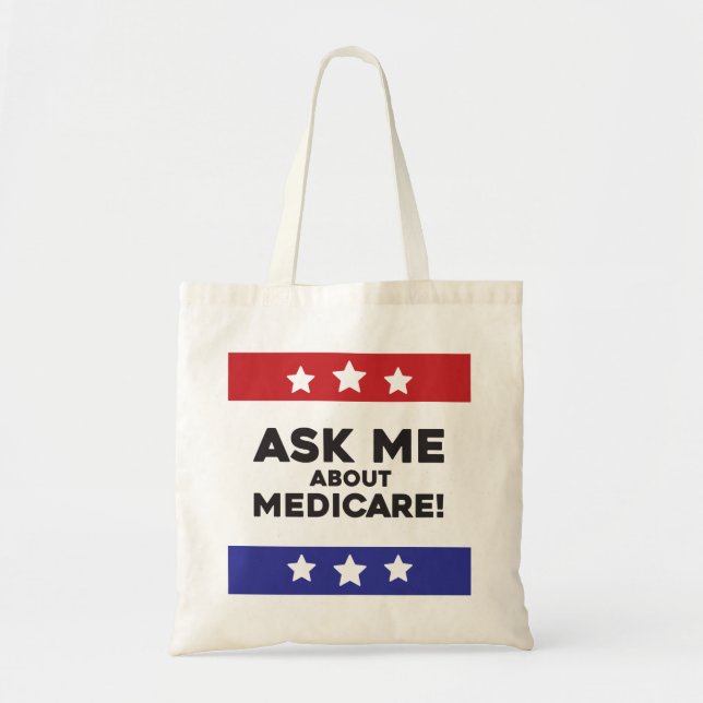 Bolsa Tote Ask Me About Medicare Tote (Frente)