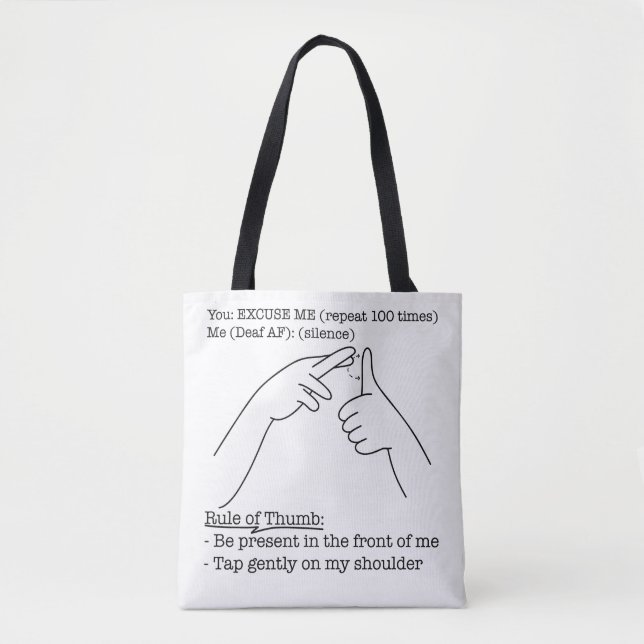 Bolsa Tote ASL Design - Rule of Thumb (Frente)