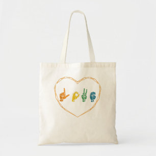 Bolsa Tote ASL Love American Sign Language Oferta Sem som Fi