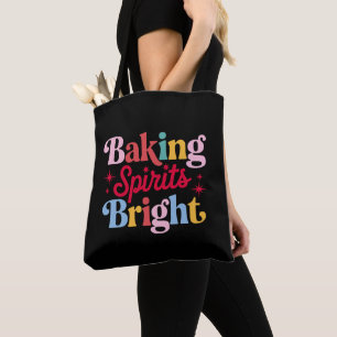 Bolsa Tote Assando Espíritos Alegres Natal Retro Groovy Xmas