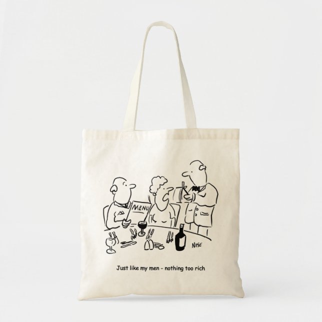 Bolsa Tote Assim como os meus homens. Nada muito rico (Frente)
