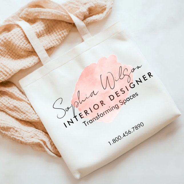 Bolsa Tote Assinatura de Cores d'água para Empresas Profissio (Criador carregado)