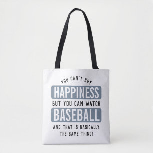 Bolsa Tote Assistir Baseball é Felicidade Beisebol Engraçado