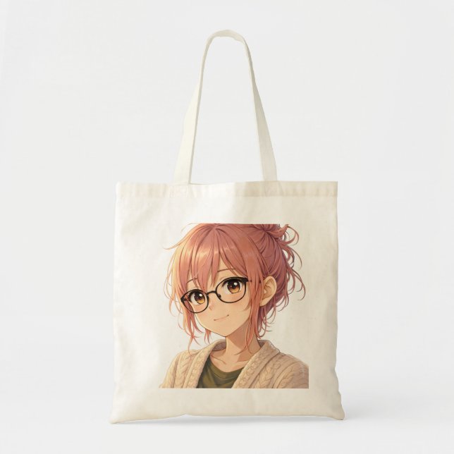 Bolsa Tote Aster™ Cute Aesthetic Girl Tote Bag Cozy Vibes (Frente)
