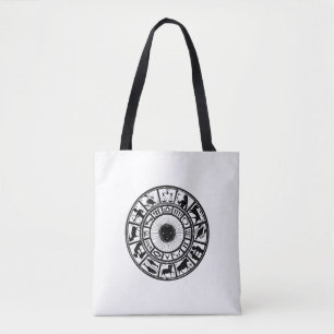 Bolsa Tote Astrologia Vintage Roda Zodiac