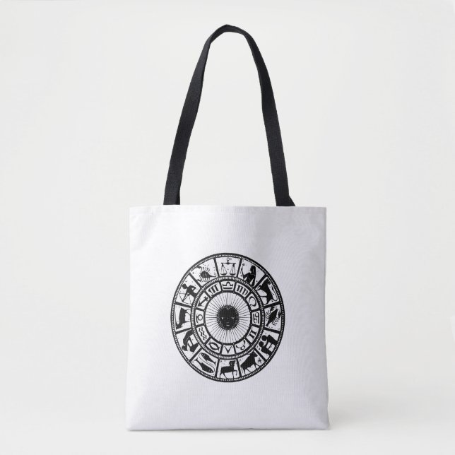 Bolsa Tote Astrologia Vintage Roda Zodiac (Frente)