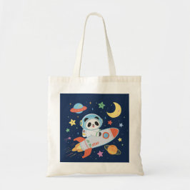 Bolsa Tote Astronauta azul e laranja Panda