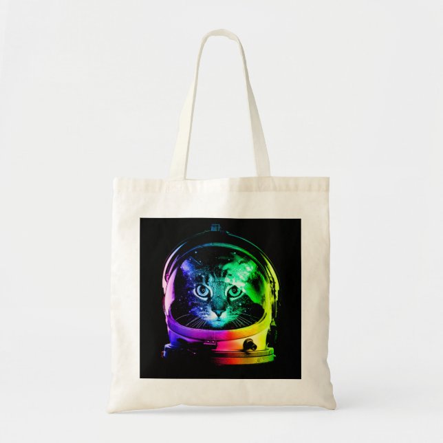 Bolsa Tote Astronauta colorido de gatos (Frente)