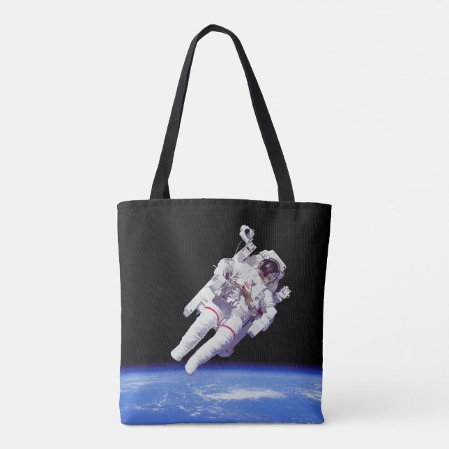 Bolsa Tote Astronauta Jetpack Spacewalk Earth Foto (Verso)