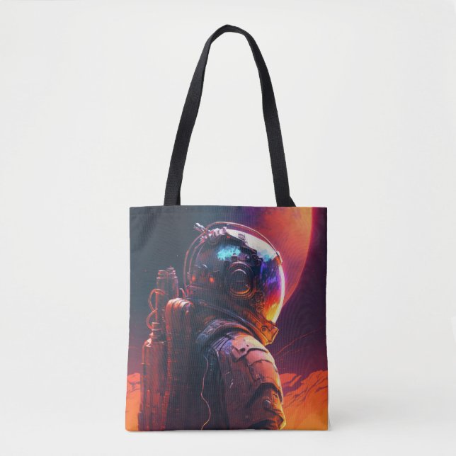 Bolsa Tote Astronauta World Discovery Painting Human Universe (Frente)