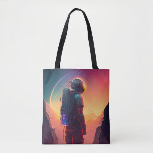 Bolsa Tote Astronauta World Discovery Painting Human Universe