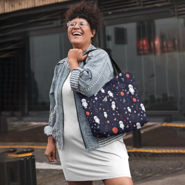 Bolsa Tote Astronautas de desenho animado (Criador carregado)