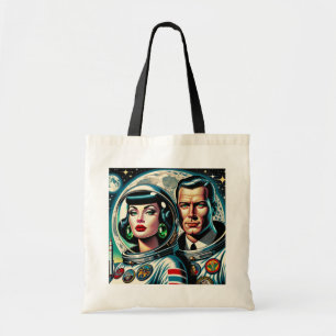 Bolsa Tote Astronautas Espaciais Retro
