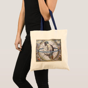 Bolsa Tote Astronomia Vintage, Planisfério Celeste Zodíaco