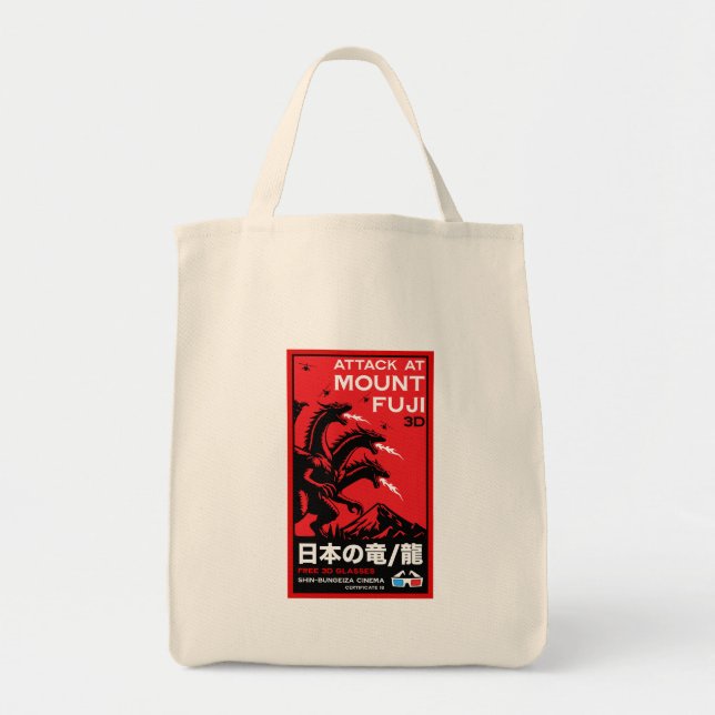 Bolsa Tote Ataque Kaiju Japonês No Monte Fiji (Frente)