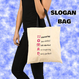 Bolsa Tote Atitude positiva do texto divertido das MULHERES
