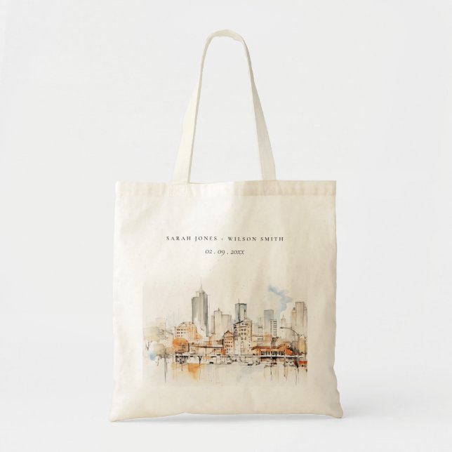 Bolsa Tote Atlanta Georgia Watercolor Landscape Wedding (Frente)