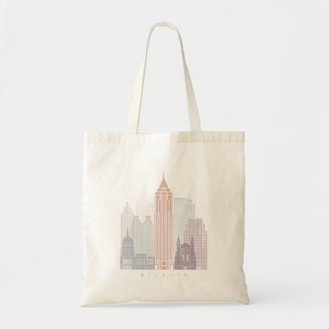 BOLSA TOTE ATLANTA SKYLINE POSTER PASTEL (Frente)