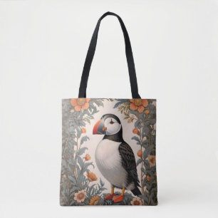 Bolsa Tote Atlantic Puffin William Morris Inspirou Floral