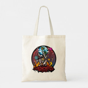 Bolsa Tote Atlas Astronauta Segurando a Terra Galáxia de Mart