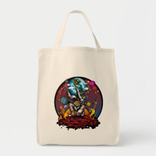Bolsa Tote Atlas Astronauta Segurando a Terra Marte Galáxia E